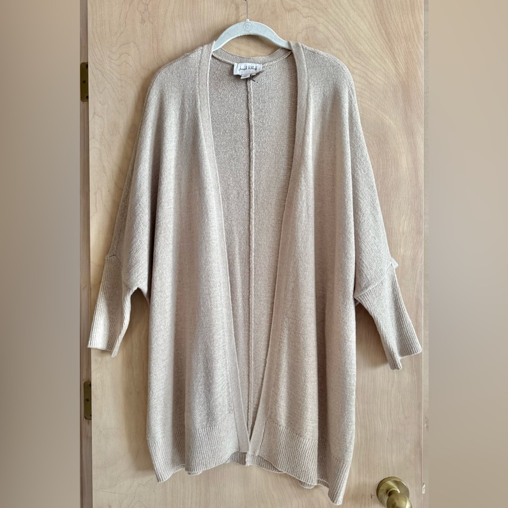 Joseph Ribkoff Relaxed Fit Open Cardigan Soft Oatmeal Beige Women’s Sz M